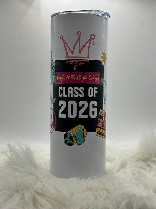20oz Skinny Tumbler - High school Graduation year. They also come in, in personal names as well. Just have to pick custom.