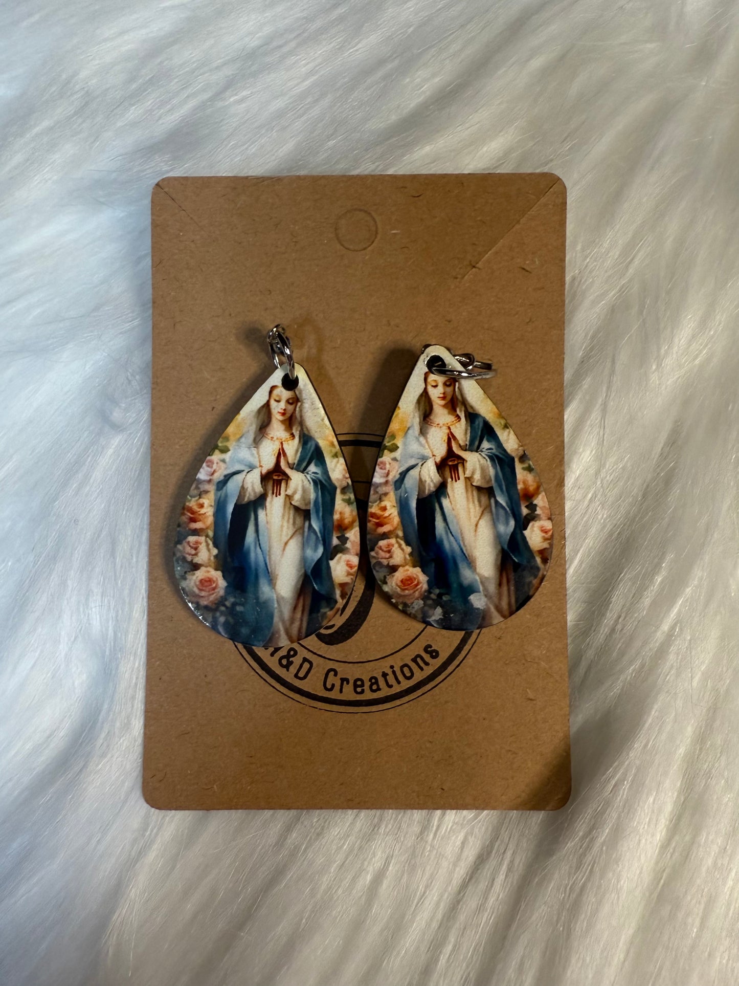 Our Lady of Peace - TearDrop Earrings