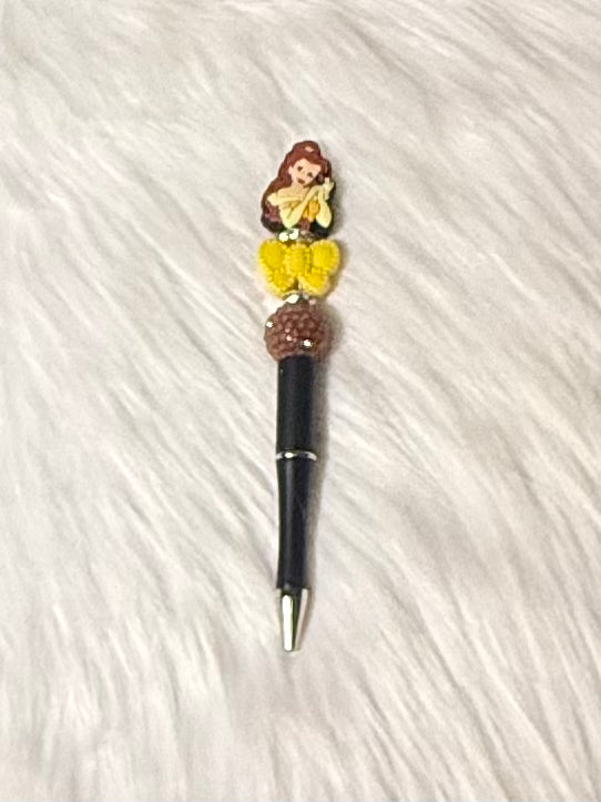 Enchanted Rose Beaded Pen – Yellow & Gold Tones