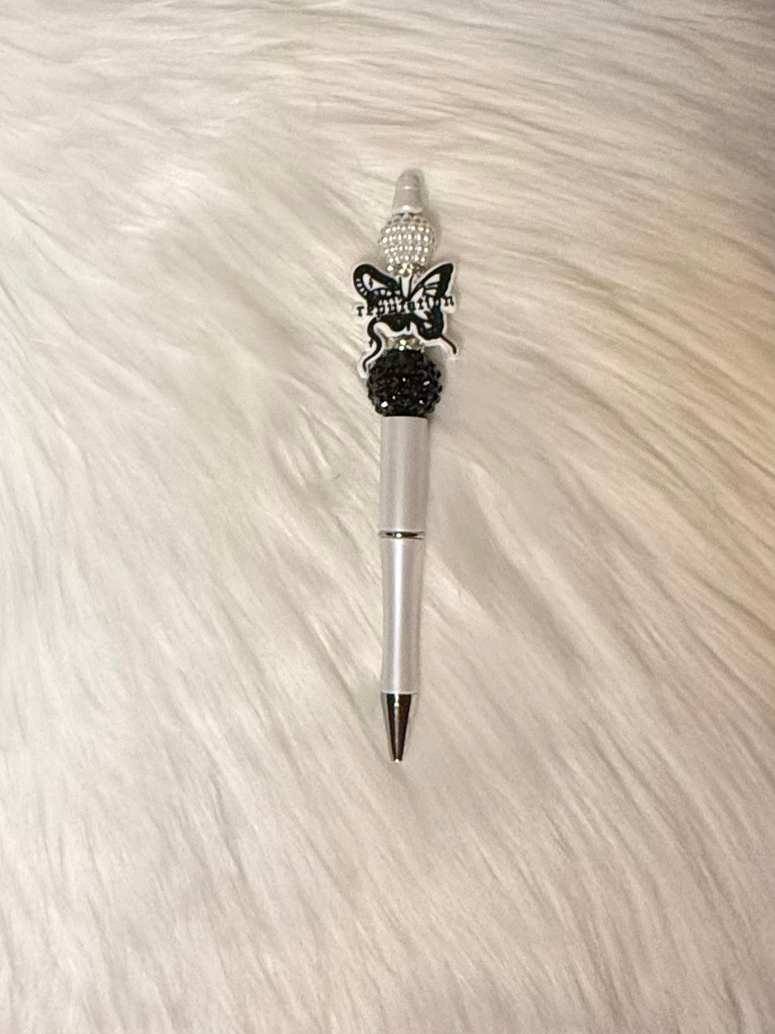 Black Tie Butterfly Beaded Pen