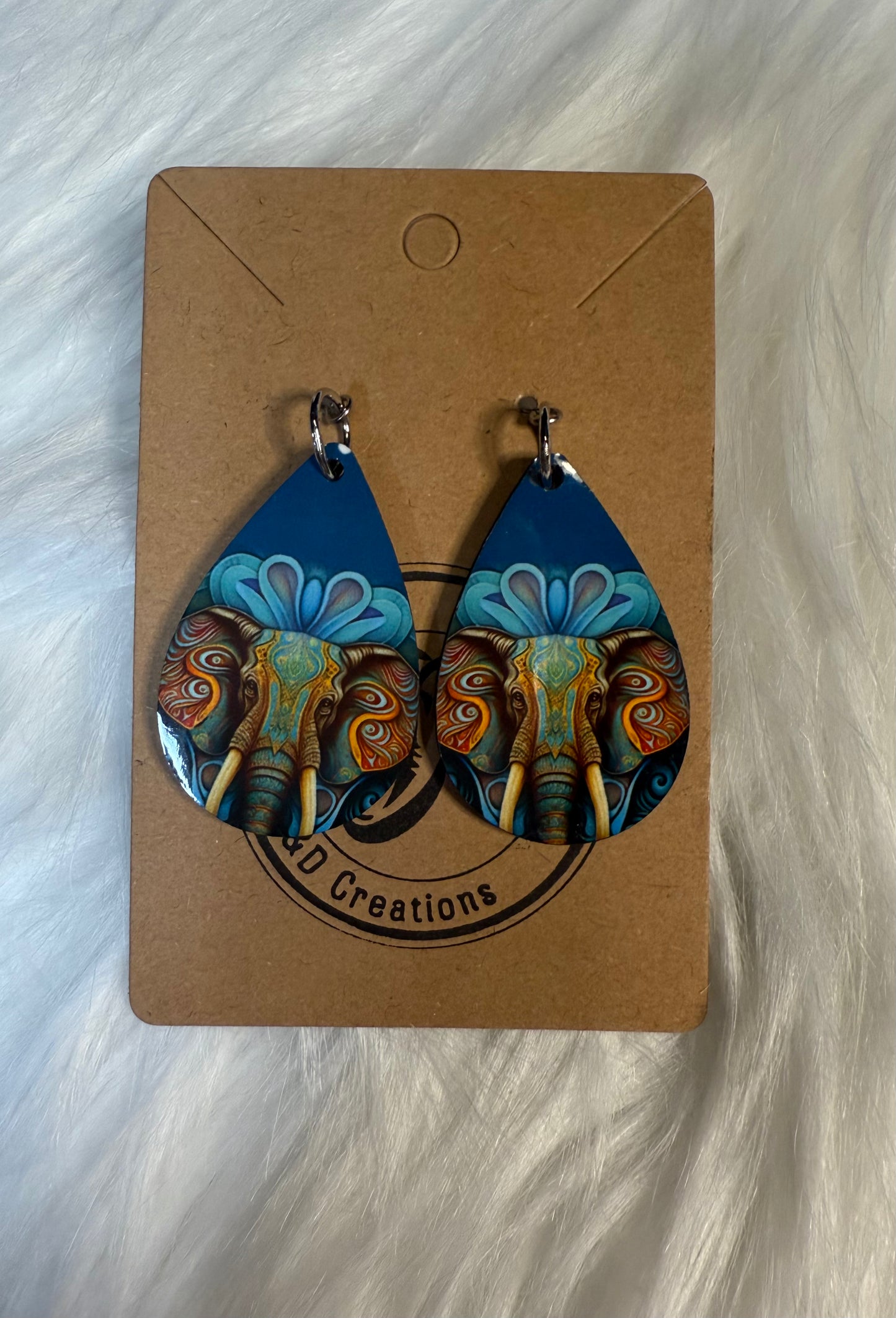 Boho Elephant Majesty - TearDrop Earrings