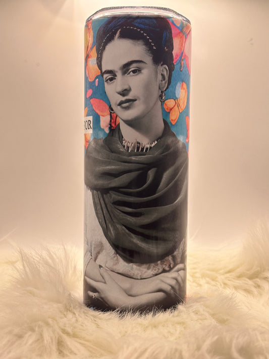 20oz Skinny Tumbler - Frida Kahlo - Inspired Tumbler: Sip Art and Style On-the-Go!