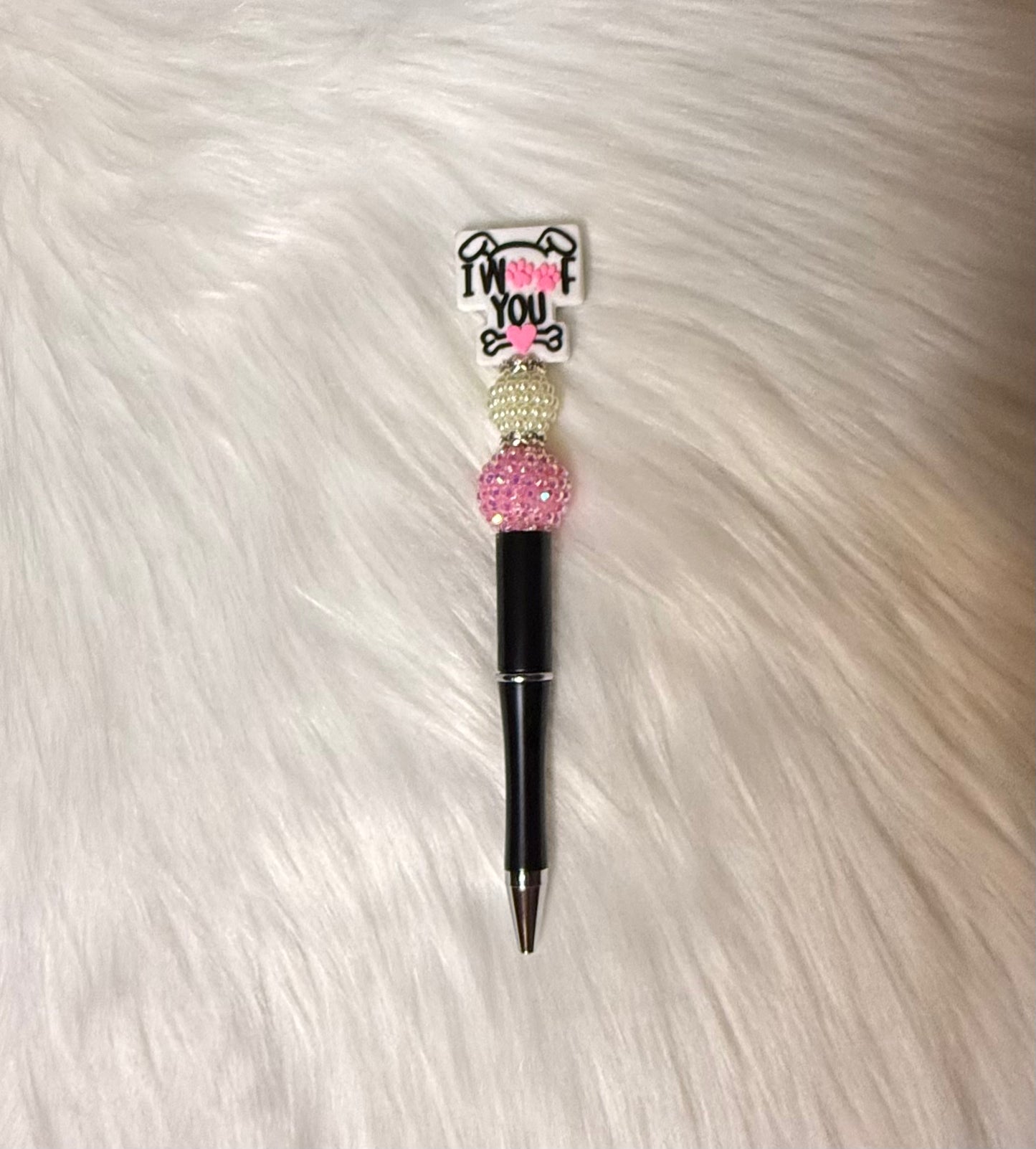 I Woof You Beaded Pen – Pink Pup Edition