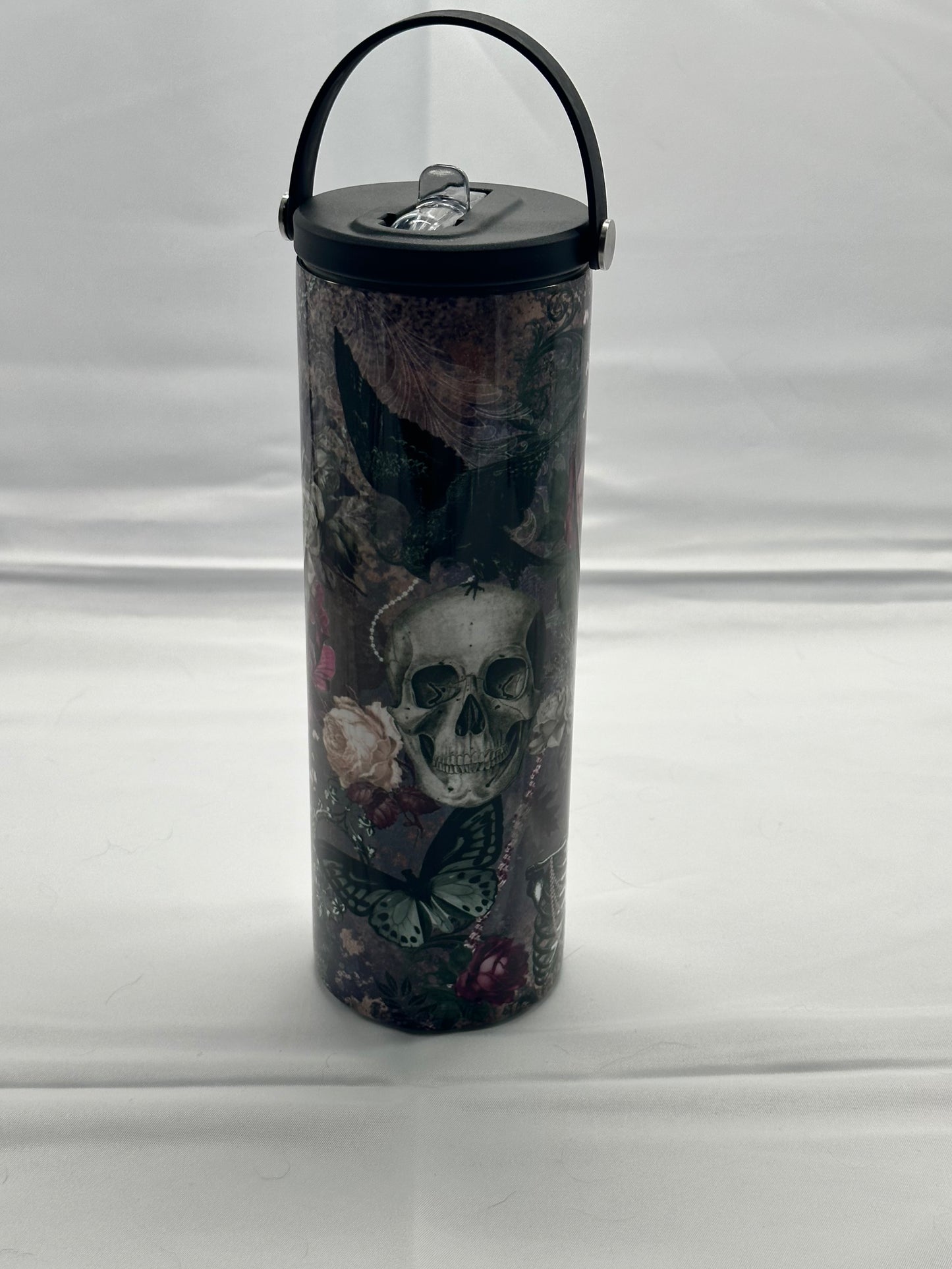 20oz Water Bottle - Crow and Skull
