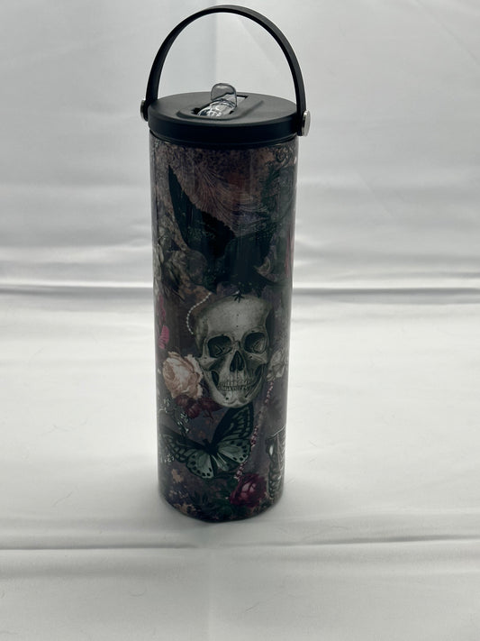 20oz Water Bottle - Crow and Skull