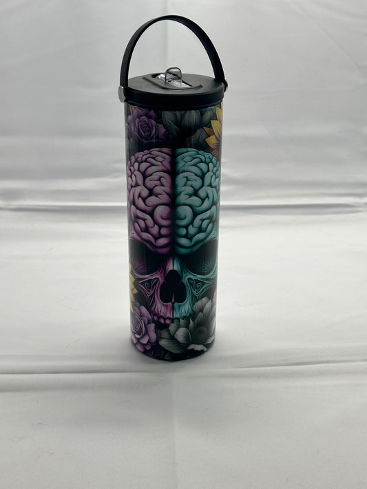 20oz Tumbler - Mental Health Skull Water Bottle