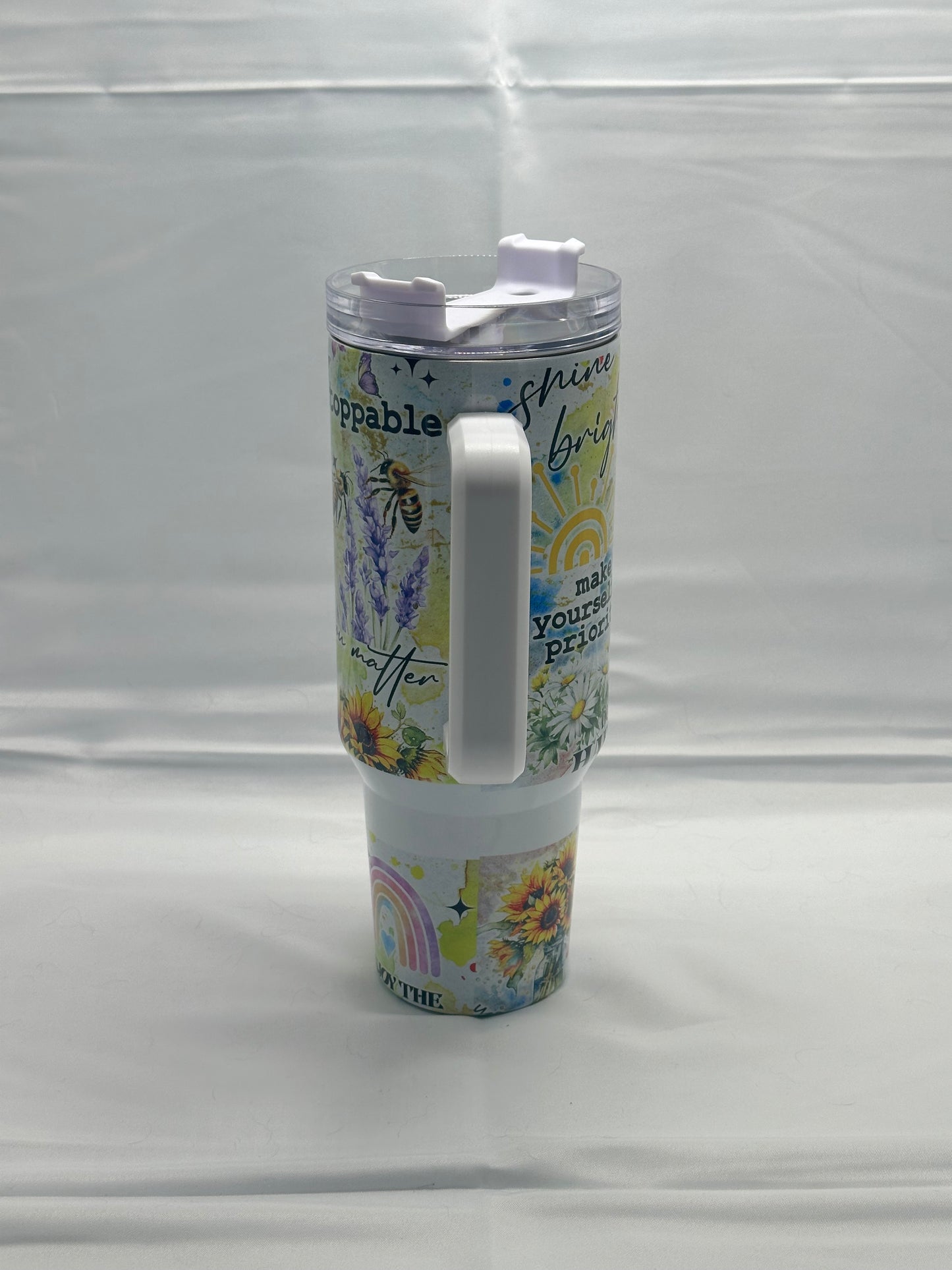 Just Breathe Butterfly 40oz Insulated Tumbler - Serene Reminder for Relaxation