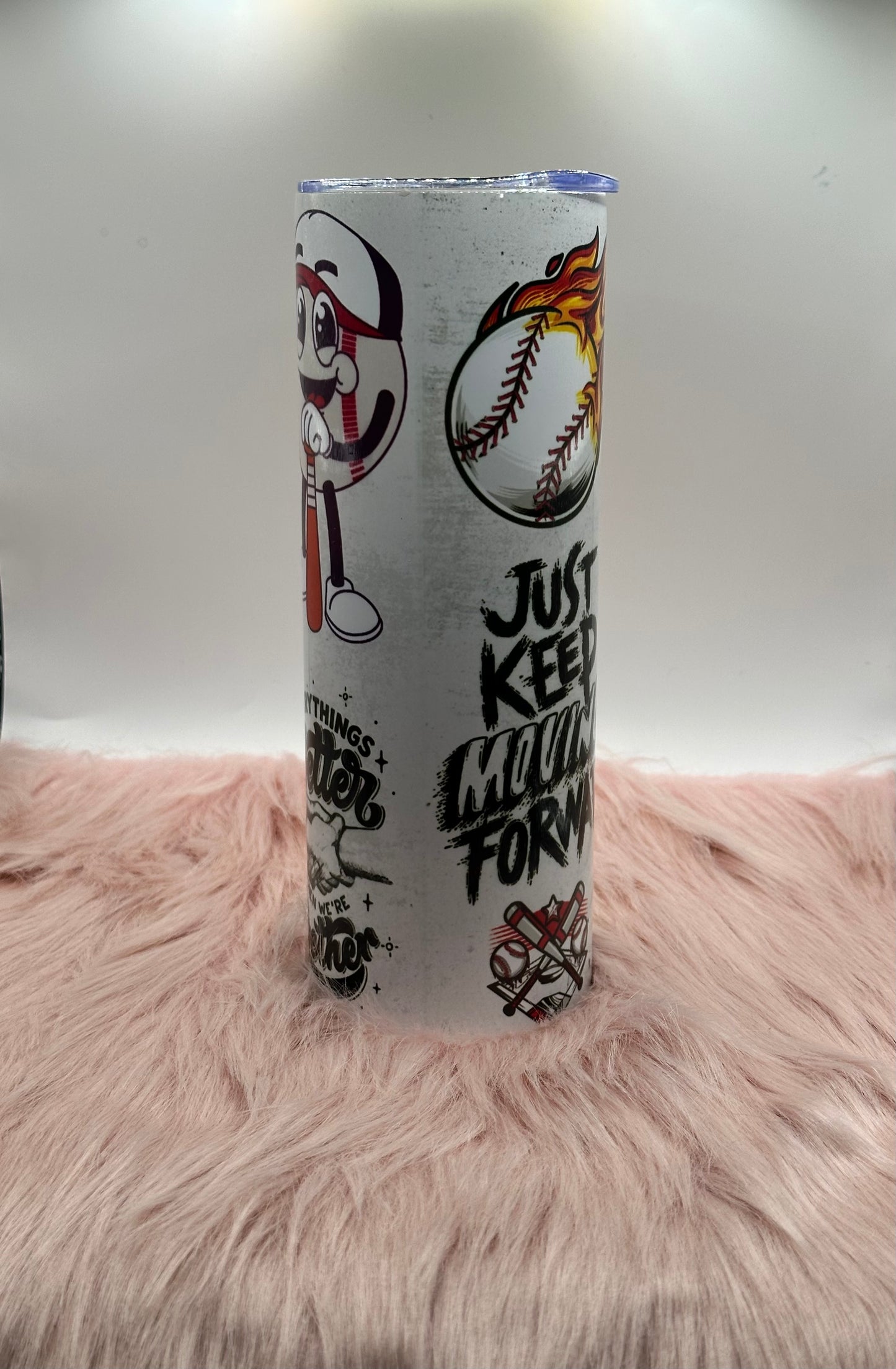 20oz Skinny Tumbler - Live Your Purpose - Baseball