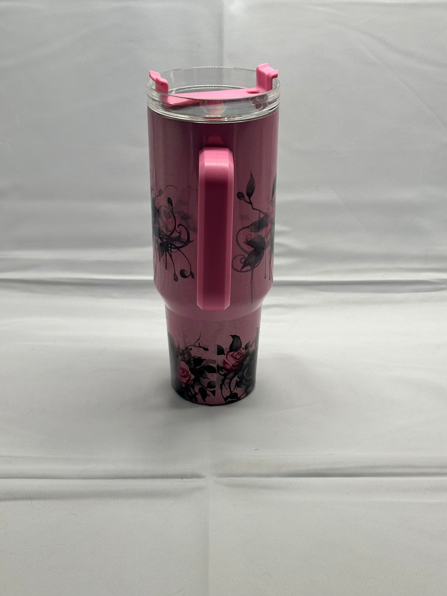 40oz Pink Skull-Themed Stainless Steel Tumbler – Insulated Travel Mug with Lid