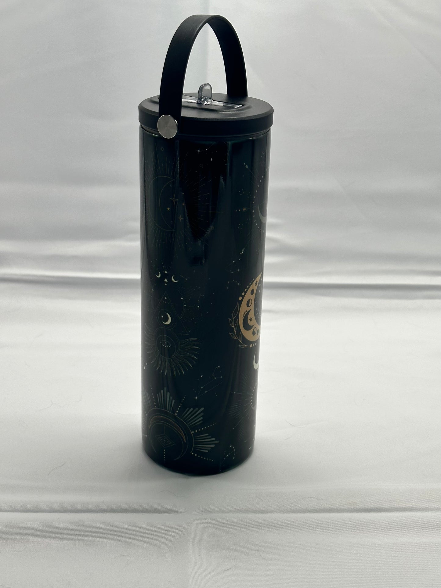 20oz Water Bottle - Black and Gold Sun/Moon