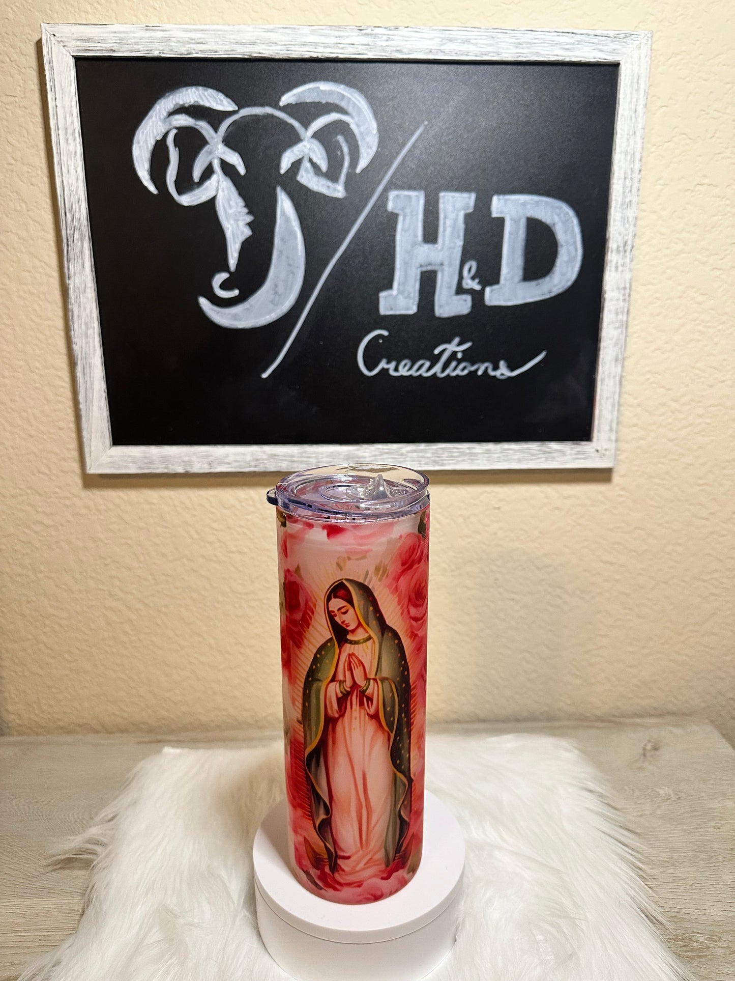 Divine 20oz Frosted Tumbler: Our Lady of Guadalupe Edition