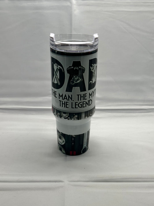 Dad, The Man The Myth The Legend 40oz Insulated Tumbler - Celebrating Fatherhood in Style