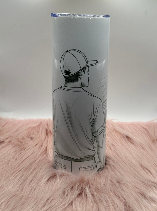 20oz Skinny Tumbler - Baseball Boy