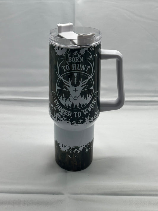 Born to Hunt 40oz Insulated Tumbler - Perfect Companion for Outdoor Adventures