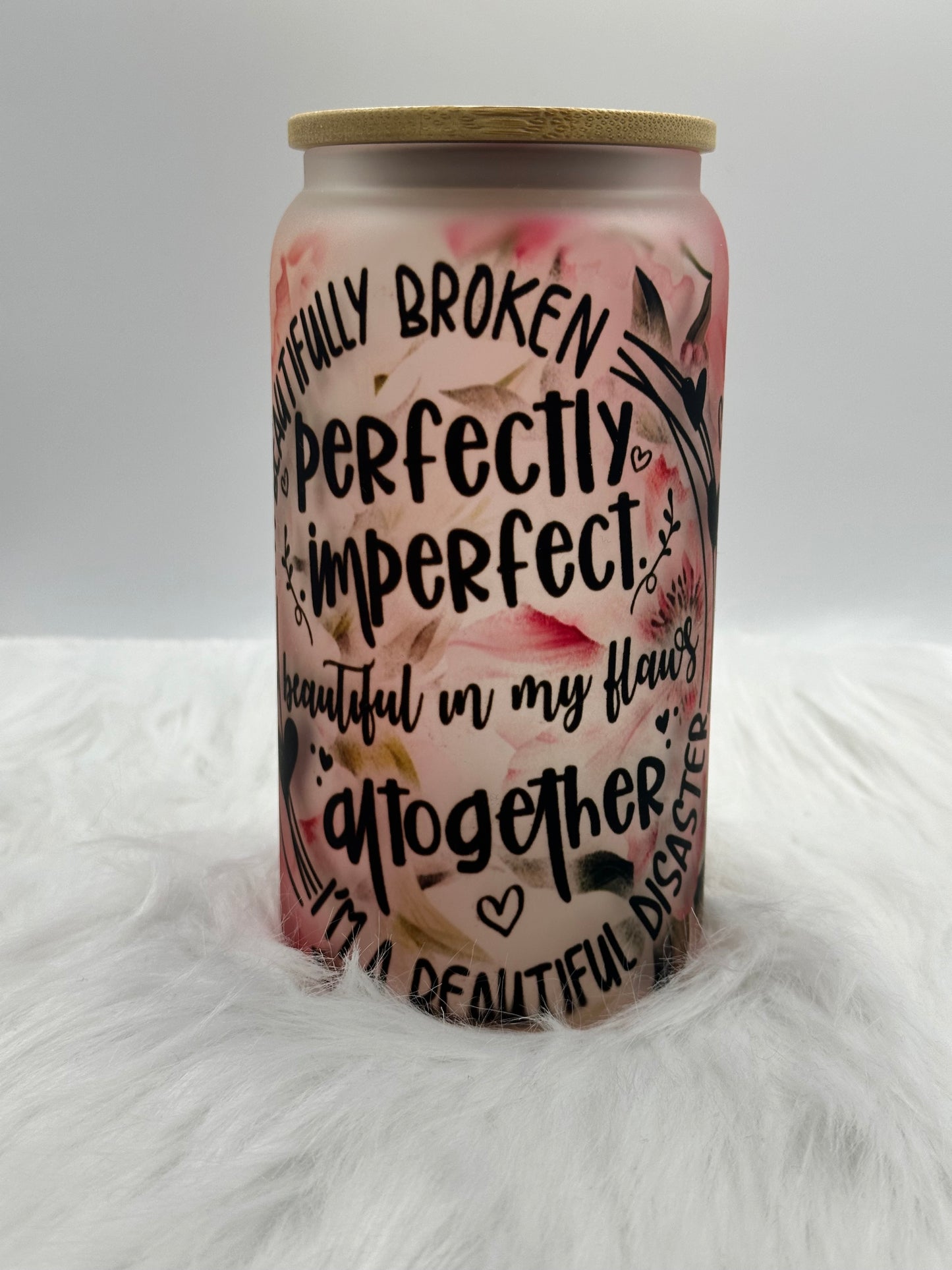 Frosted Glass Can - Perfectly imperfect