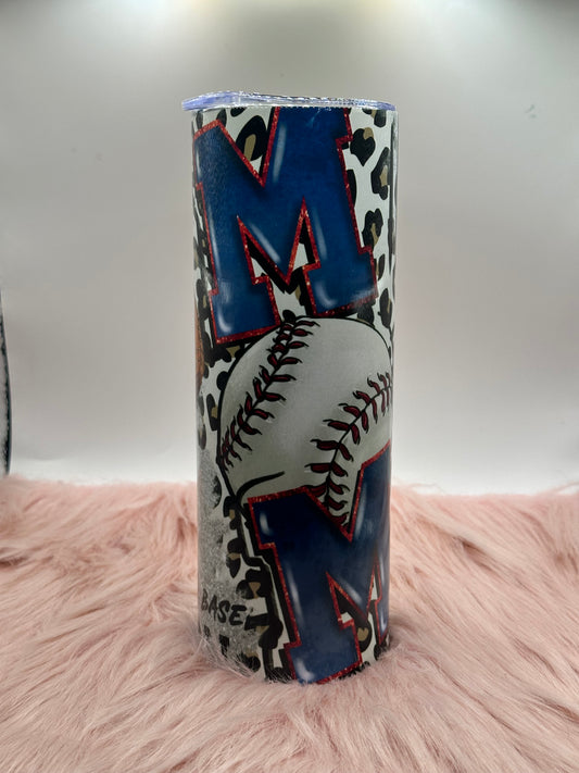 20oz Skinny Tumbler - Baseball Mom