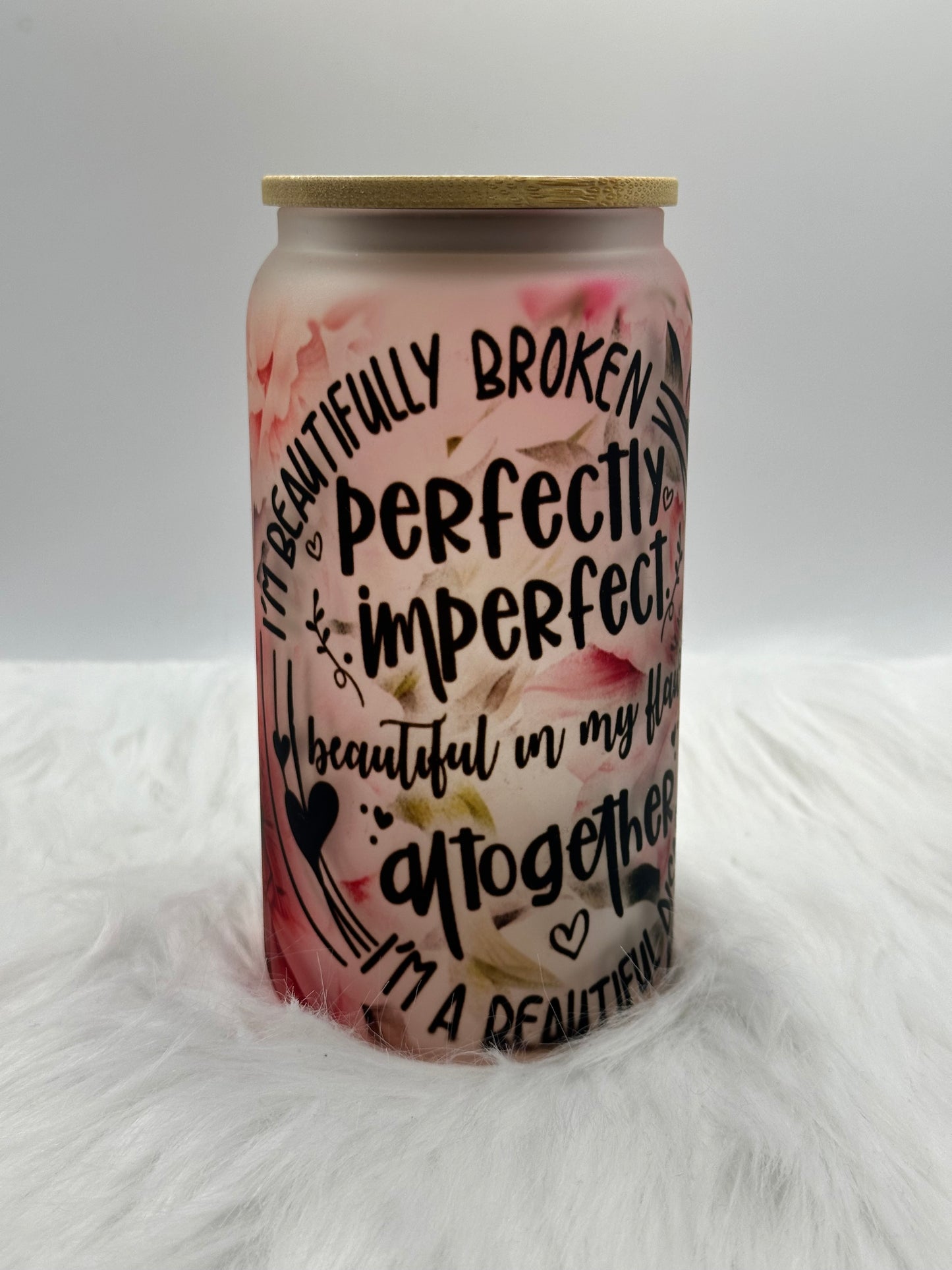 Frosted Glass Can - Perfectly imperfect