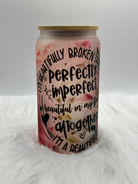 Frosted Glass Can - Perfectly imperfect