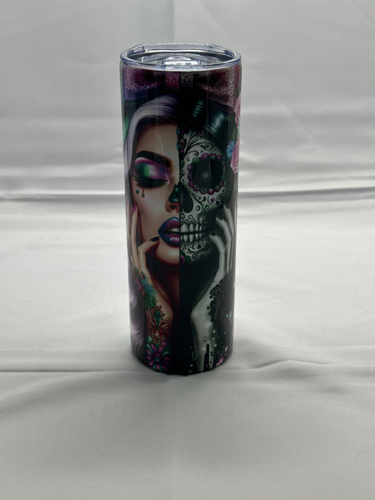 20oz Tumbler - Stunning Women/Skull Dia De Los Muertos