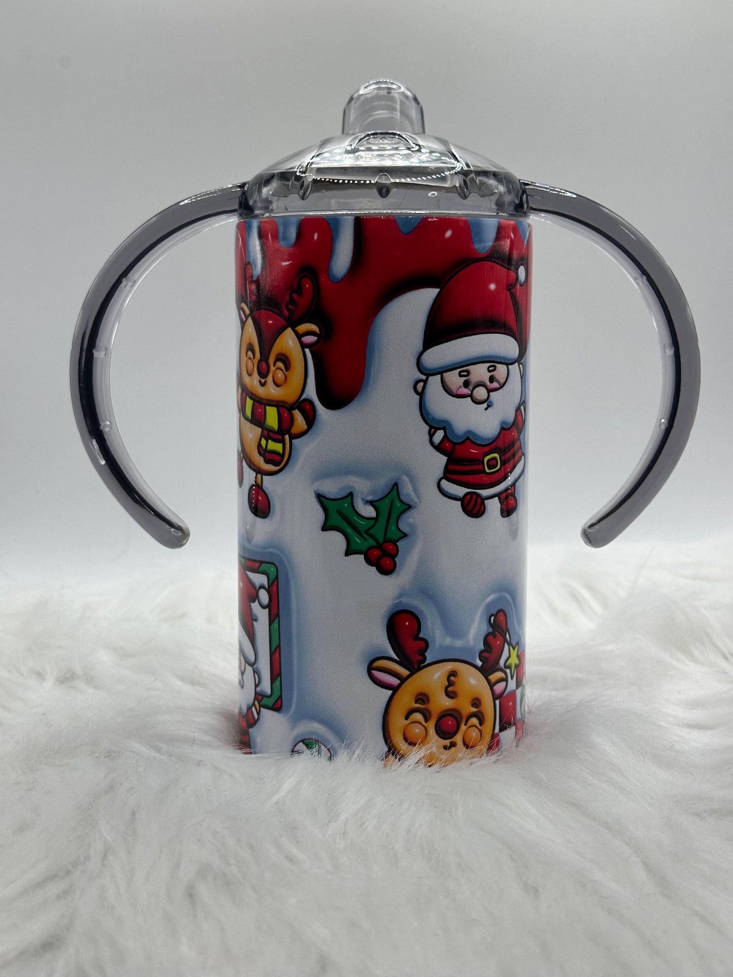 12oz Convertible Sippy Cup Tumbler - Festive Santa