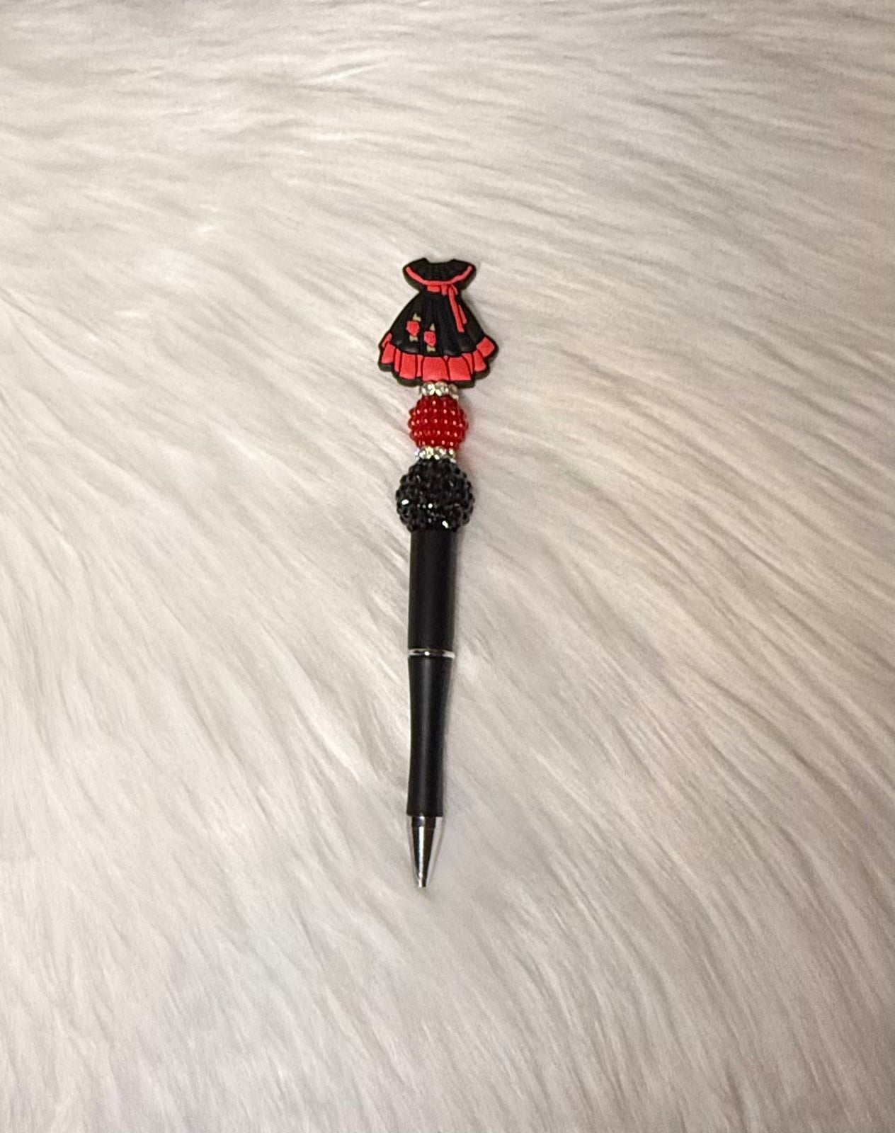 Señorita Chic Beaded Pen – Red & Black Fiesta Flair