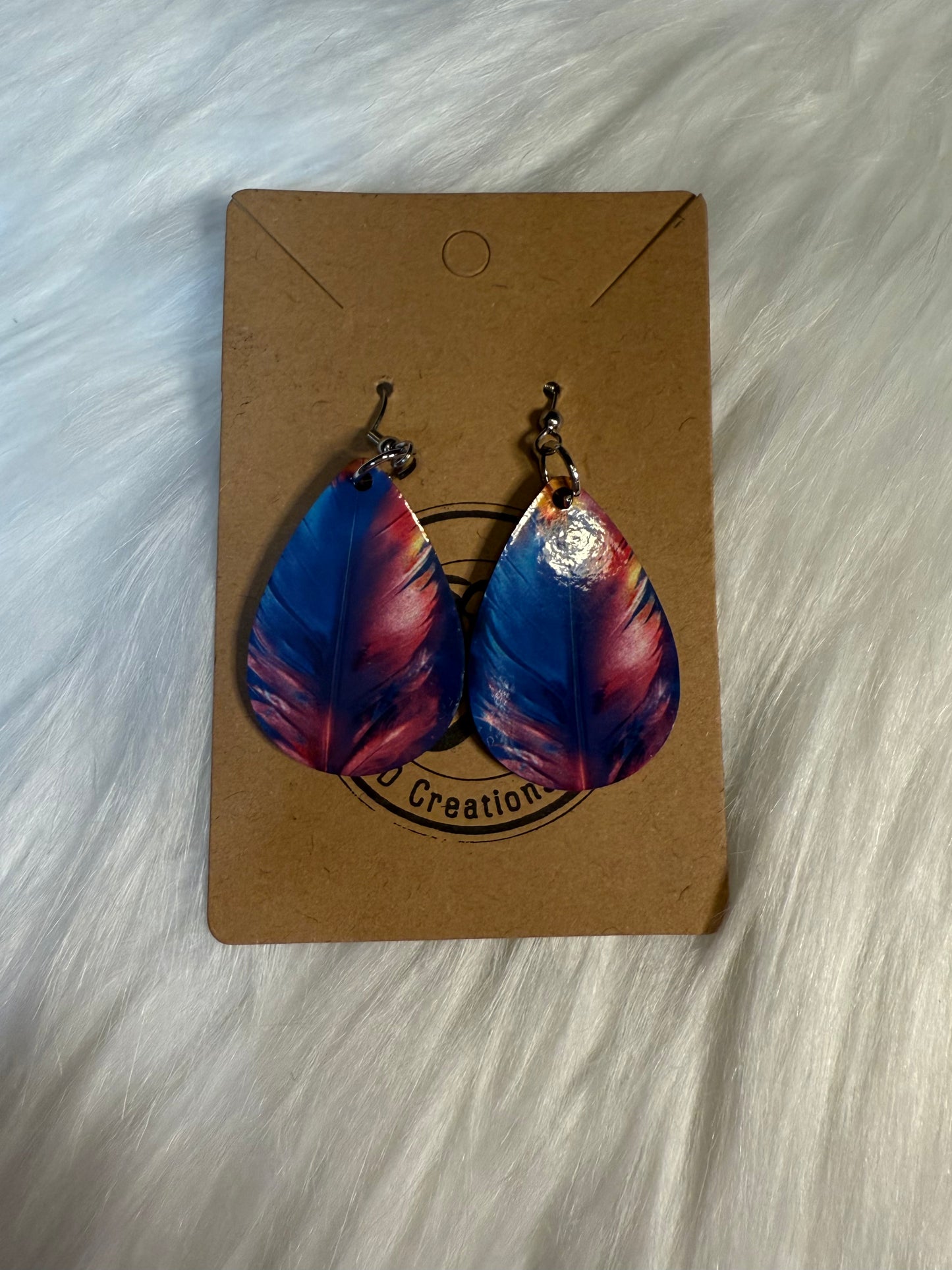 Midnight Feather Fade - TearDrop Earrings