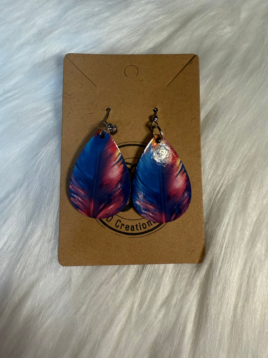 Midnight Feather Fade - TearDrop Earrings