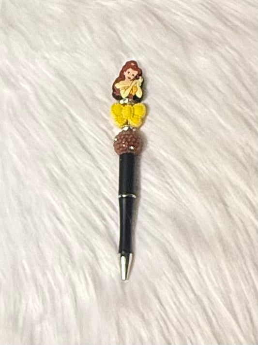 Enchanted Rose Beaded Pen – Yellow & Gold Tones