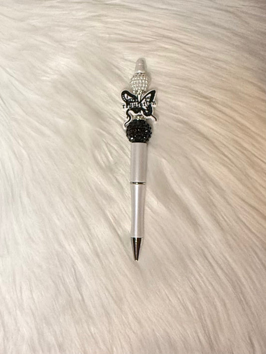 Black Tie Butterfly Beaded Pen