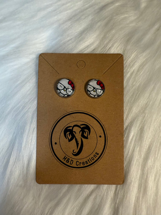 Adorable Kitty Face - Stud Earrings 12mm