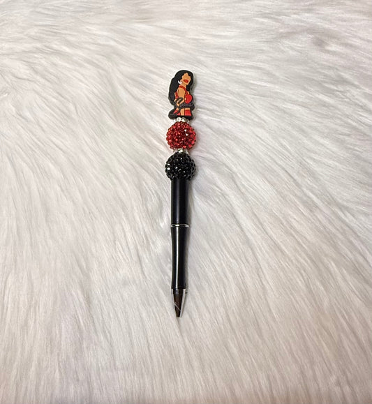 Red & Black Sparkle Diva Pen