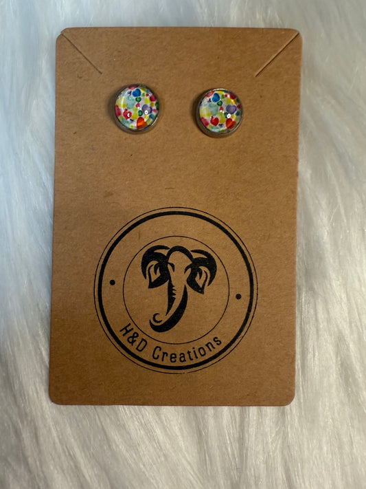 Heart collage - Stud Earrings 12mm