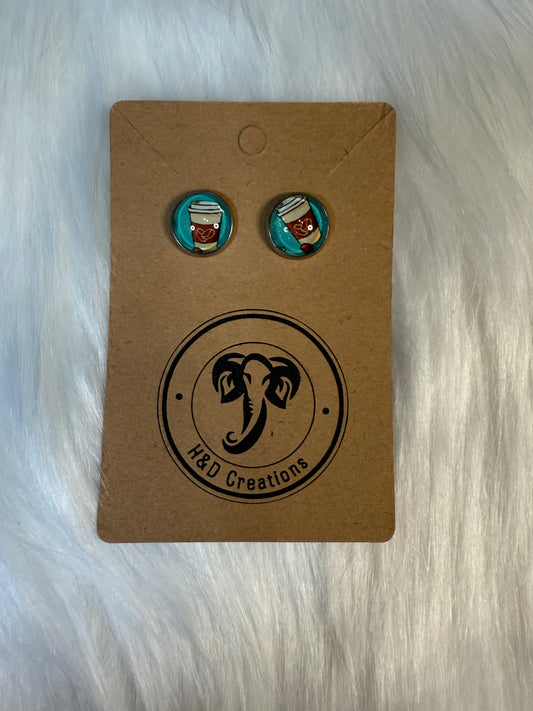 Coffee - Stud Earrings 12mm