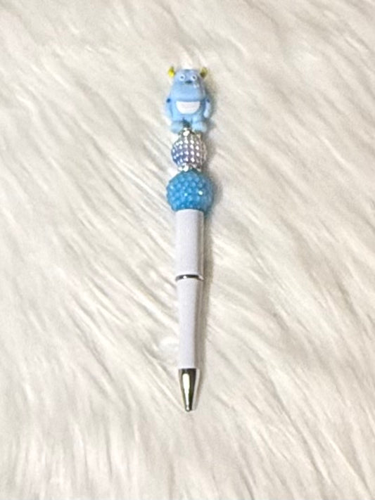 Beaded Pen – Fluffy Blue Monster Energy