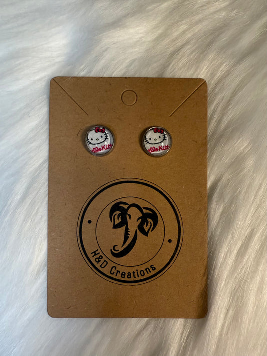 Purrfectly Pink - Stud Earrings 10mm