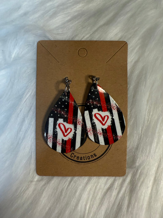 Love in the Line of Duty - TearDrop Earrings