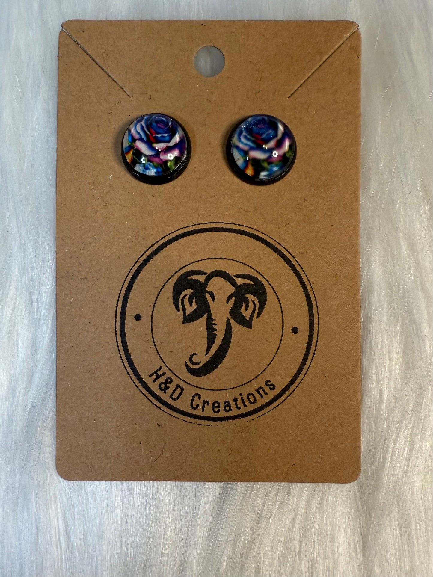 Color Burst Blossoms - Stud Earrings 12mm