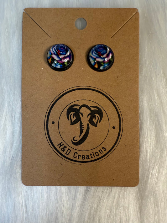Color Burst Blossoms - Stud Earrings 12mm