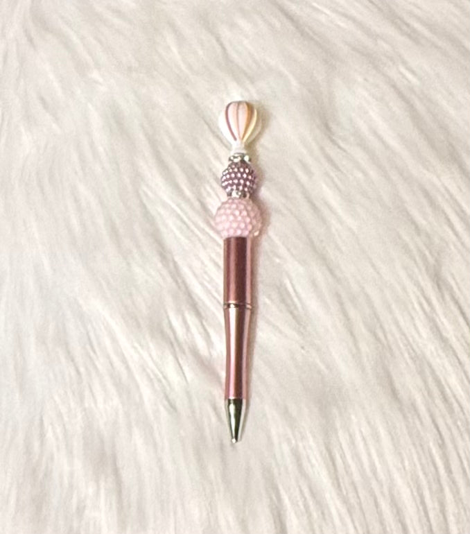 Rose Gold Beaded Pen – Hot Air Balloon Design