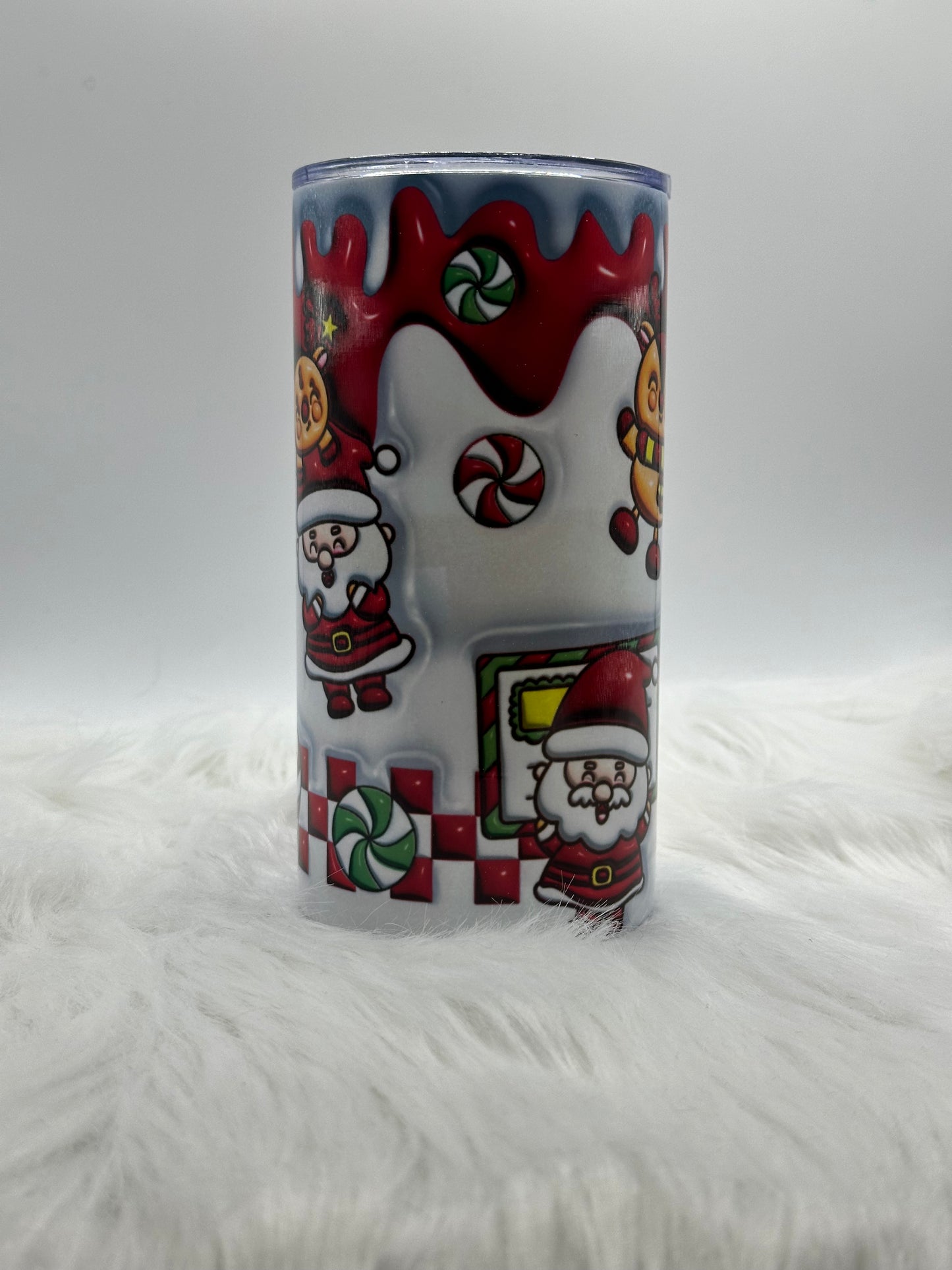 12oz Tumbler - Festive Santa Christmas Tumbler -