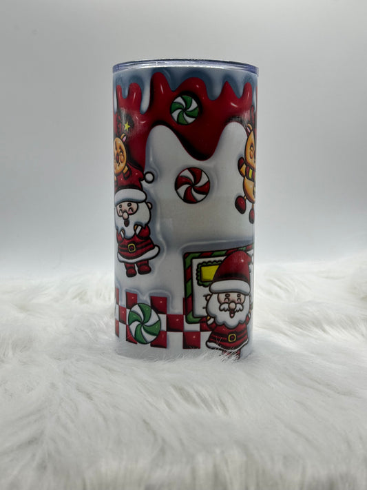 12oz Tumbler - Festive Santa Christmas Tumbler -