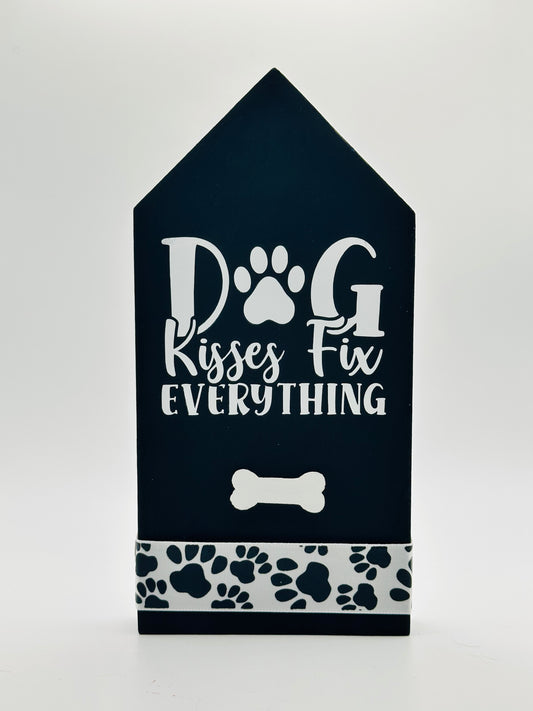 Decorative Wooden Casita - Dog Kisses Fix Everything