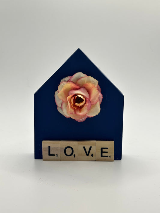 Decorative Wooden Casita - Scrabble - Love