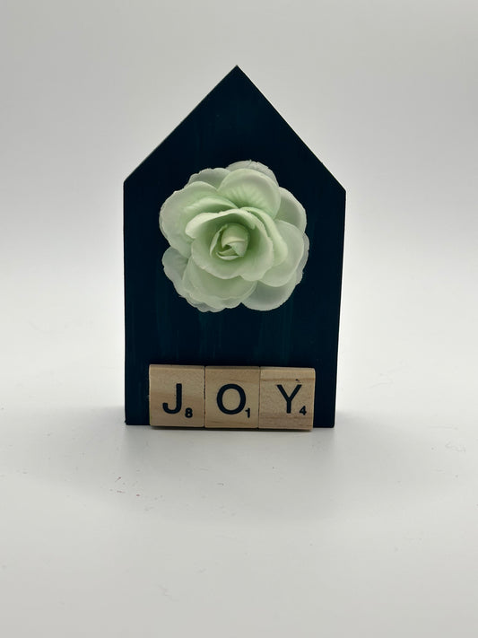 Decorative Wooden Casita - Scrabble - Joy