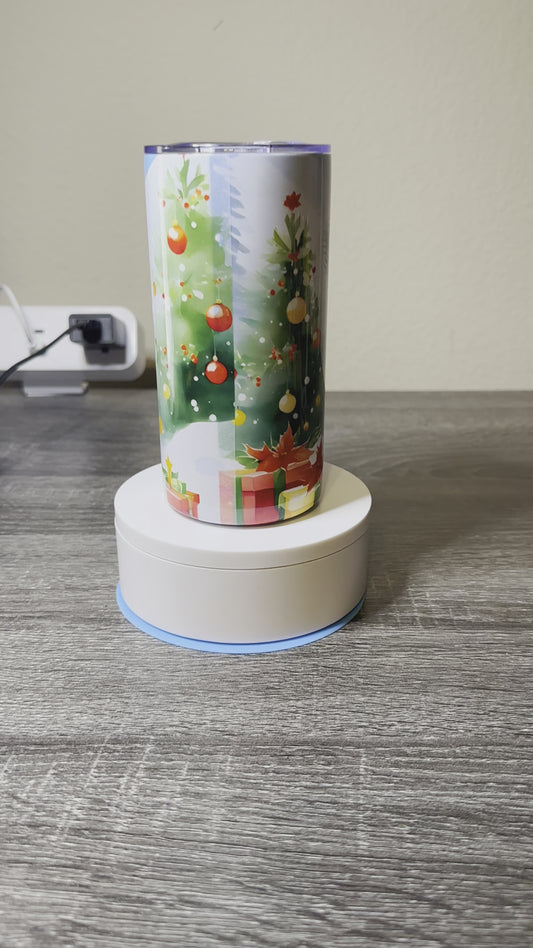 12oz Tumbler - Festive Christmas Cow