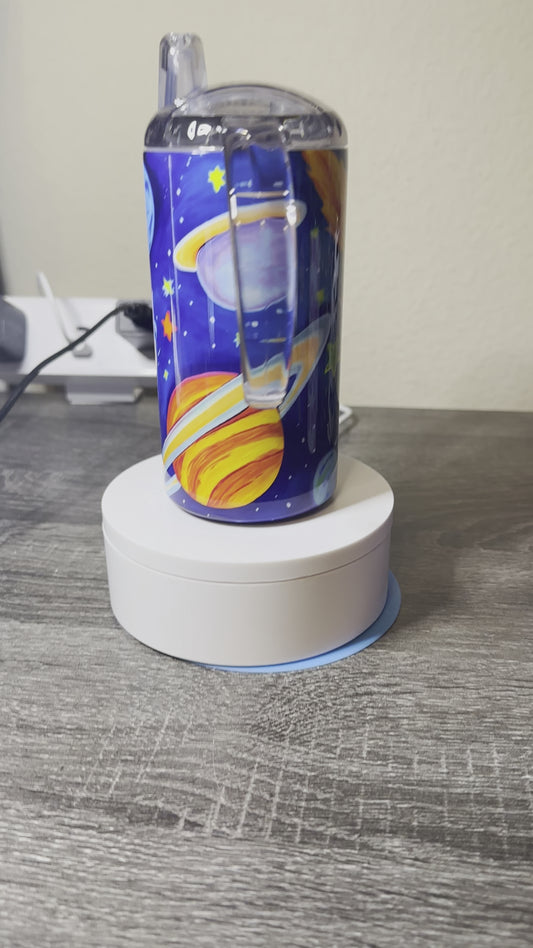 12oz Convertible Sippy Cup Tumbler - Spaceship and Planet themed