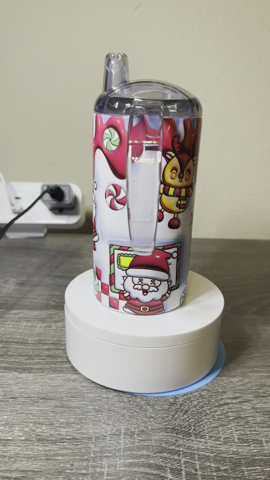 12oz Convertible Sippy Cup Tumbler - Festive Santa