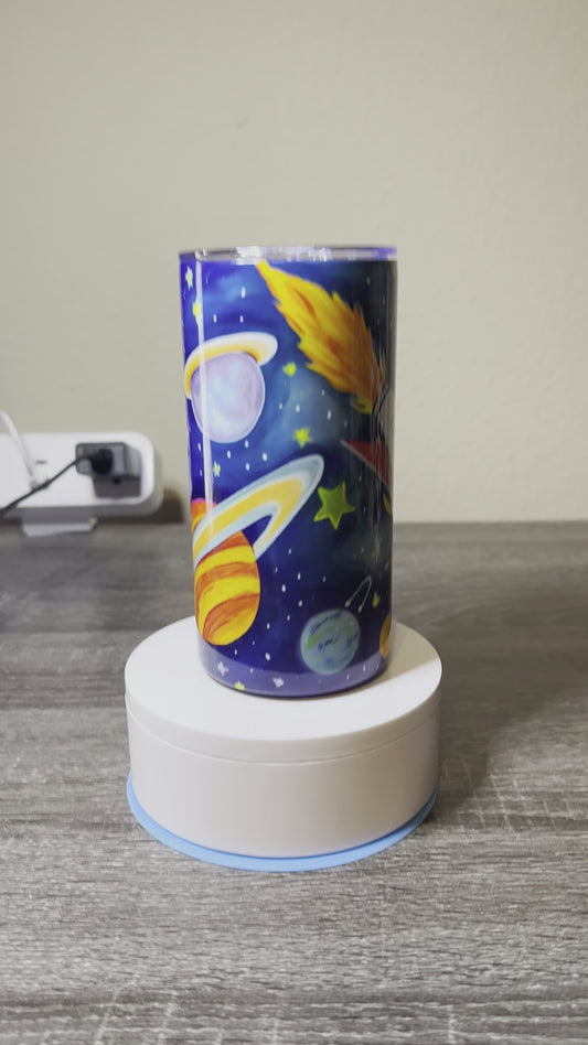 12oz Tumbler - Spaceship & Planet Themed Tumbler